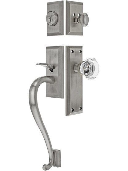 Grandeur "Fifth Avenue" Thumb latch Entry Set With Fifth Avenue Interior Plate